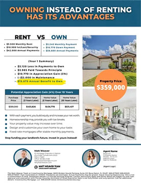 Rent vs own flyer example