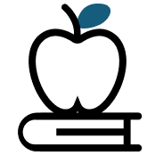 Apple on a book icon