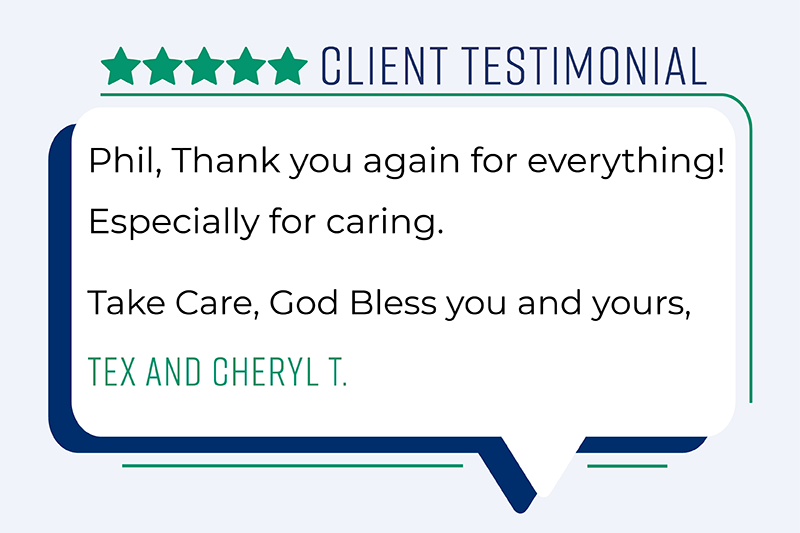 Testimonial from a client