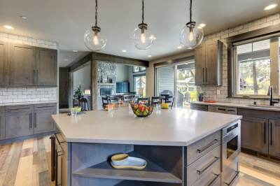 Interior of a modern kitchen showcasing potential home improvements funded by home equity.