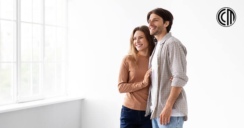 First-time homebuyers in their new home