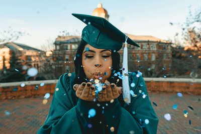 A college graduate celebrating the milestone