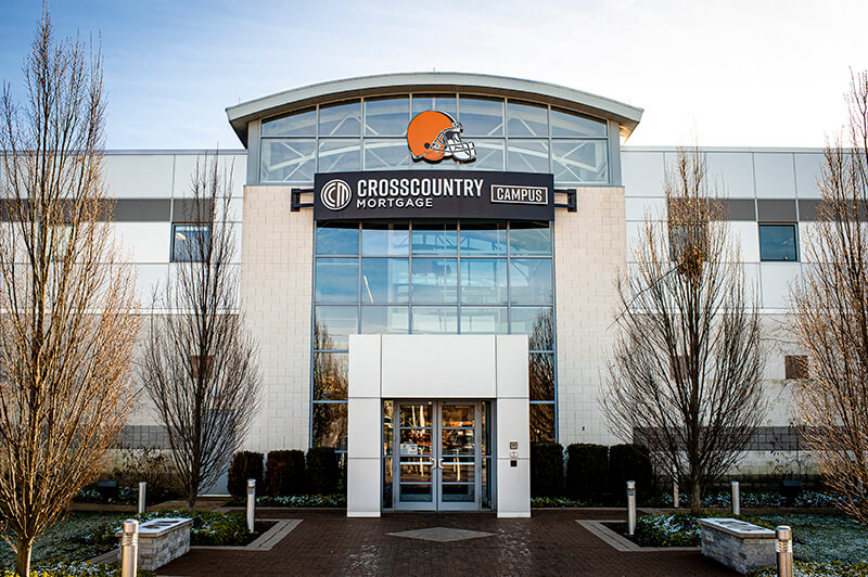 The front of the CrossCountry Mortgage Campus in Berea